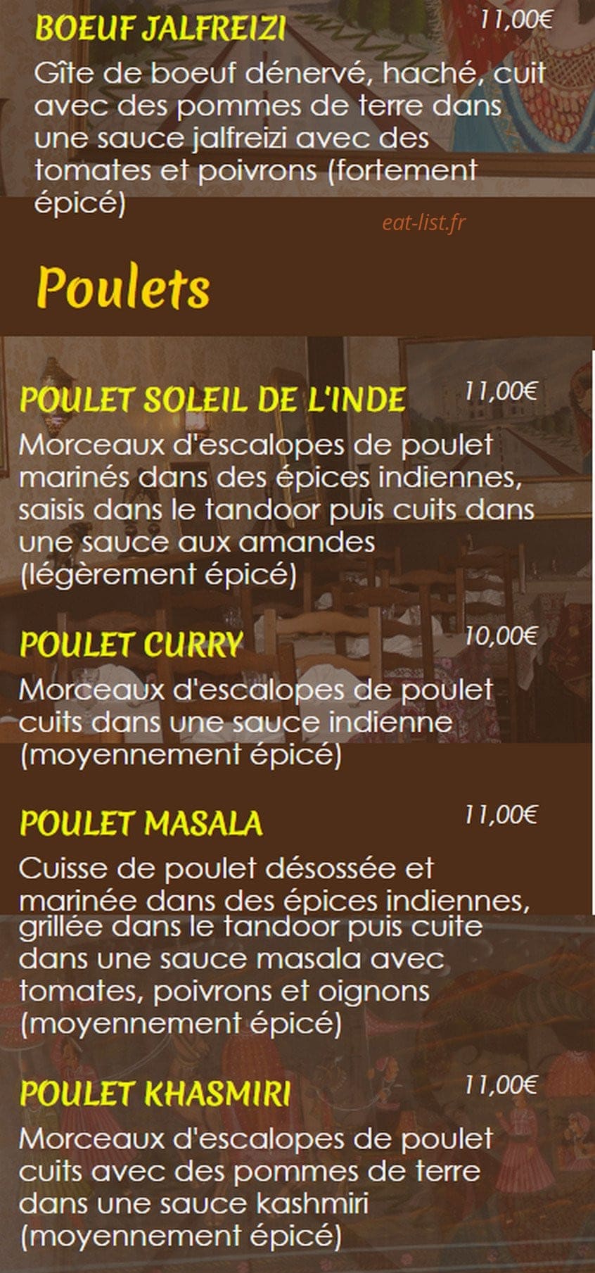 Soleil de l' Inde — carte page 6