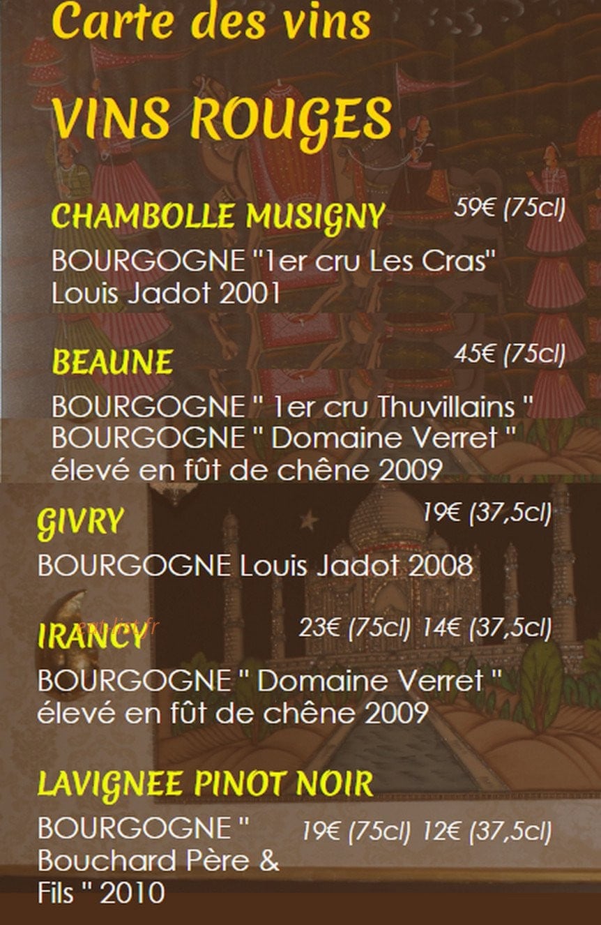 Soleil de l' Inde — carte page 22