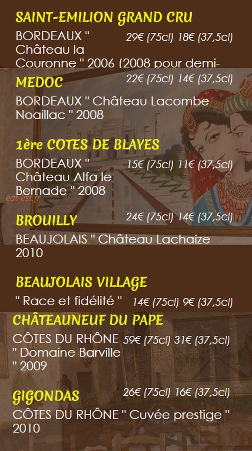 Soleil de l' Inde — carte page 23
