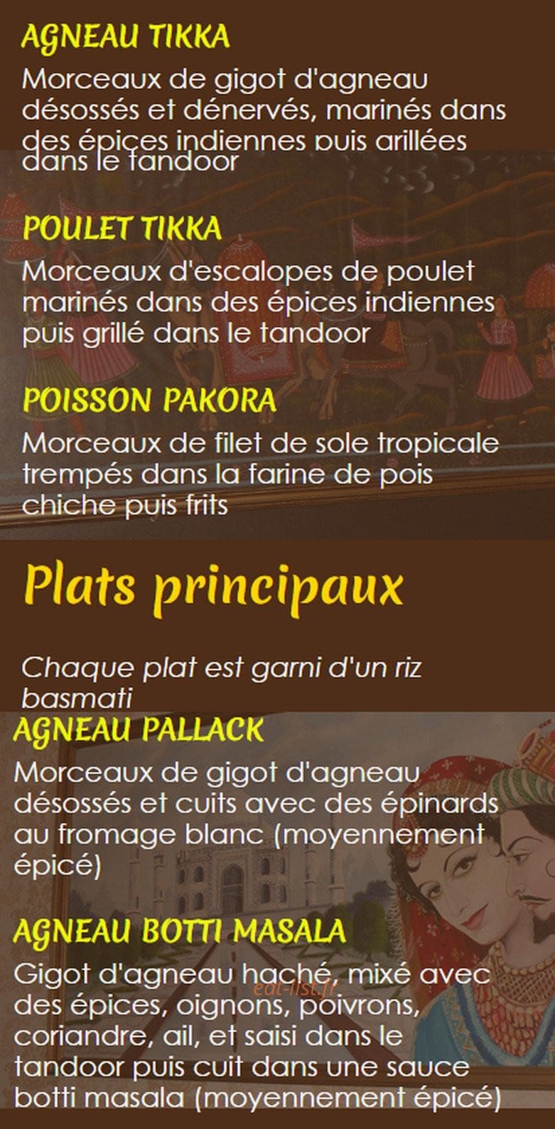 Soleil de l' Inde — carte page 20