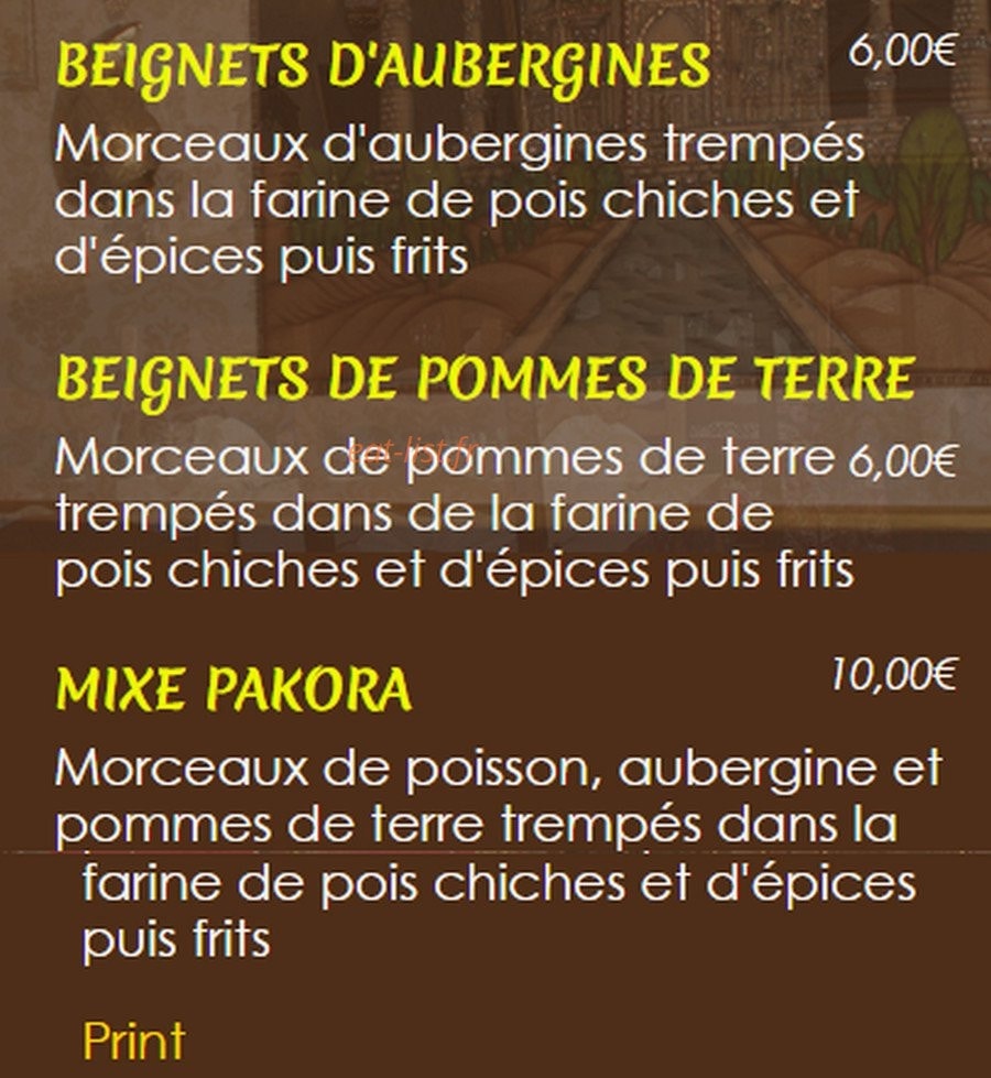 Soleil de l' Inde — carte page 3