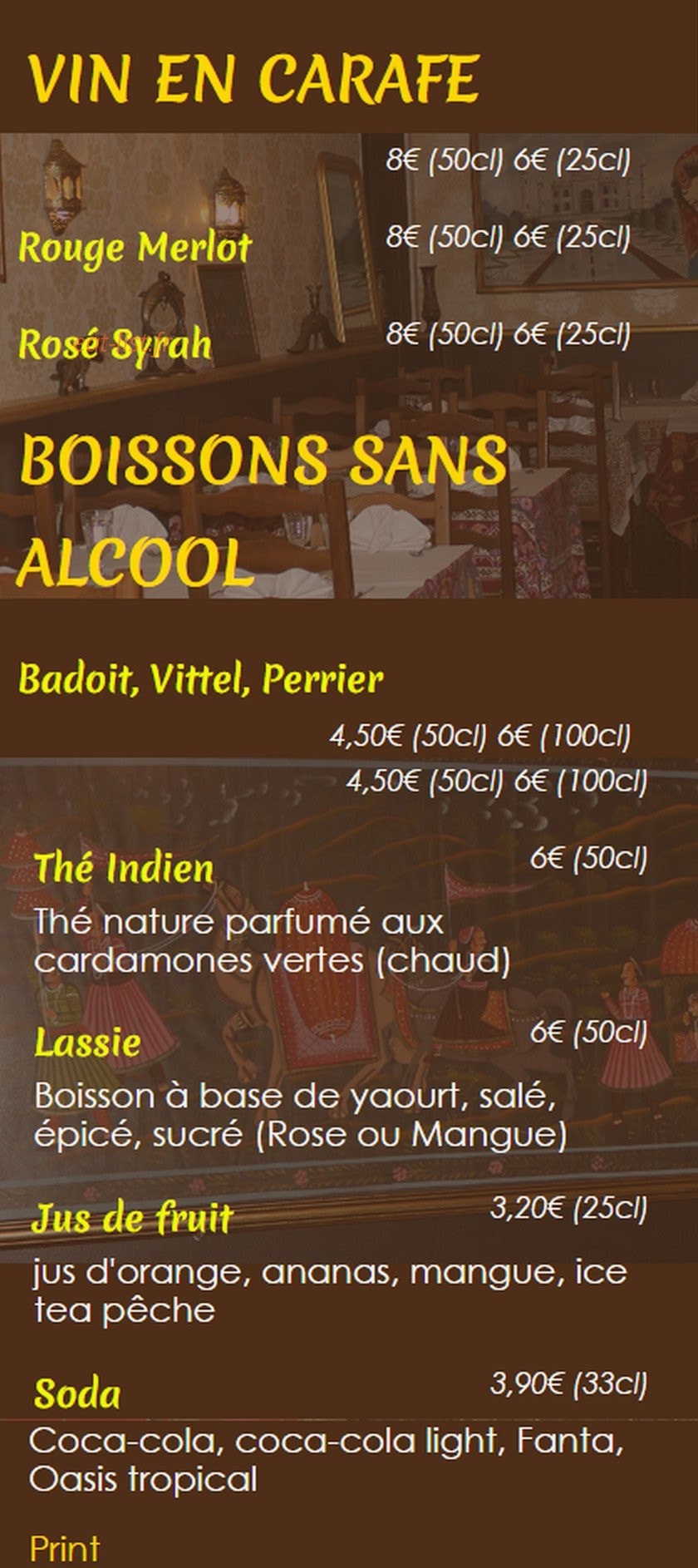 Soleil de l' Inde — carte page 25