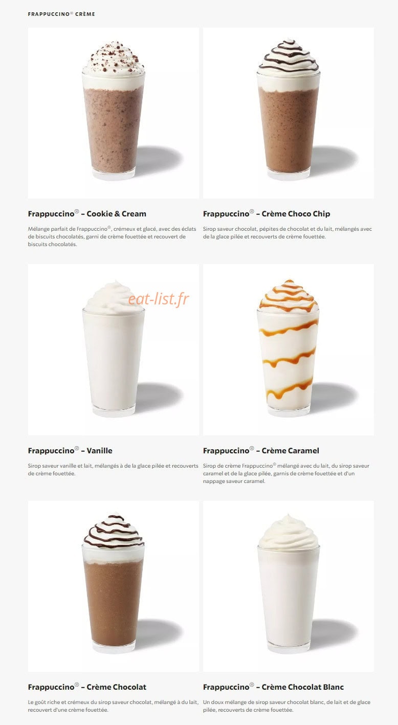 Starbucks Coffee — carte page 8