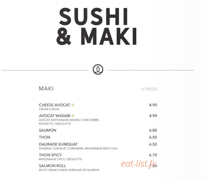 Sushi Shop — carte page 20