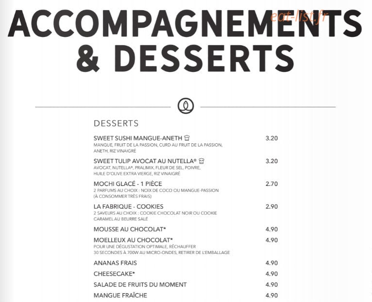 Sushi Shop — carte page 36