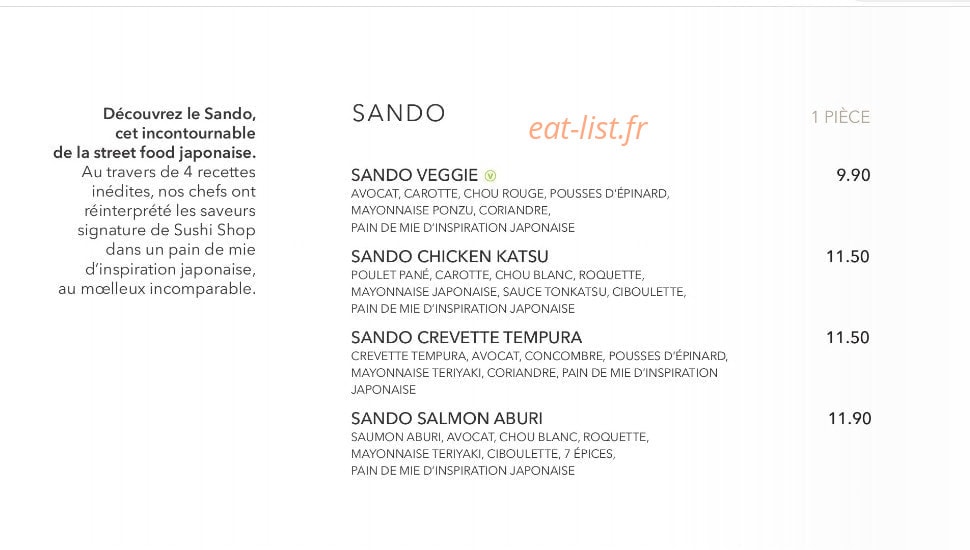 Sushi Shop — carte page 15