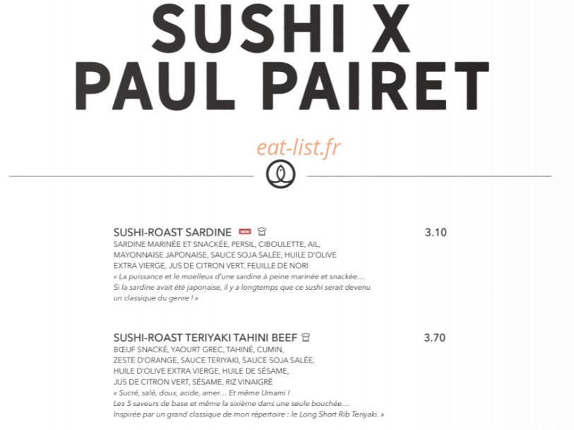 Sushi Shop — carte page 18