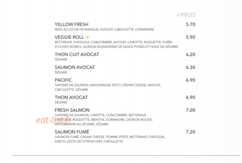 Sushi Shop — carte page 21