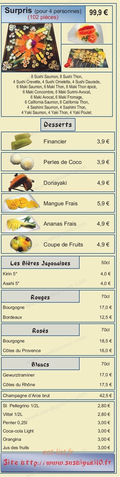 Sushi Yaki — carte page 4