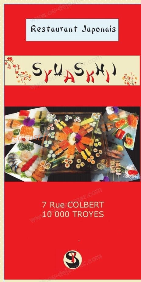 Sushi Yaki — carte page 1