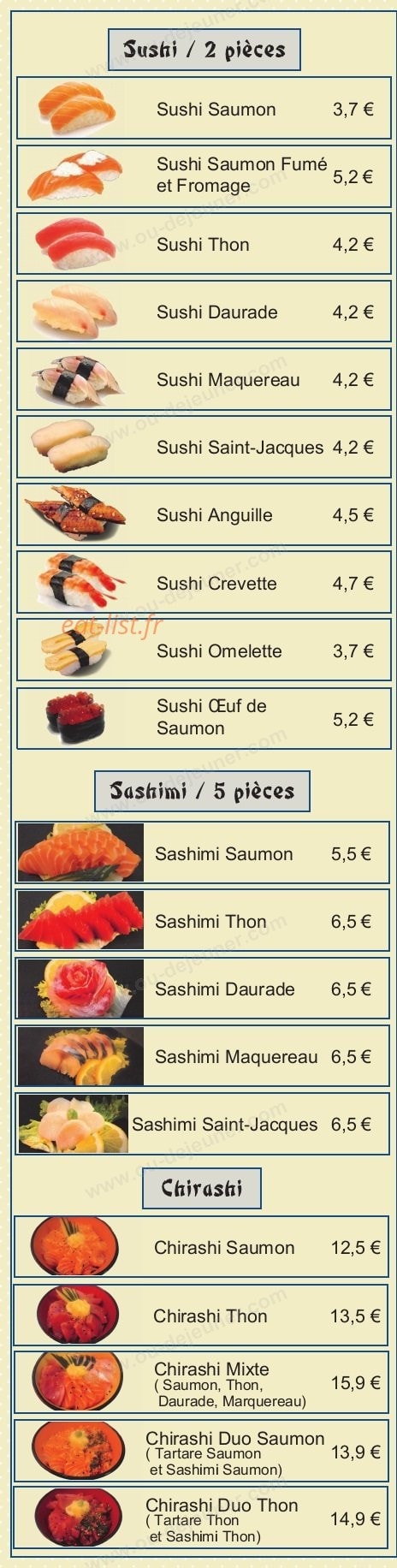 Sushi Yaki — carte page 5