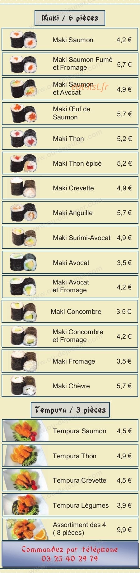 Sushi Yaki — carte page 6
