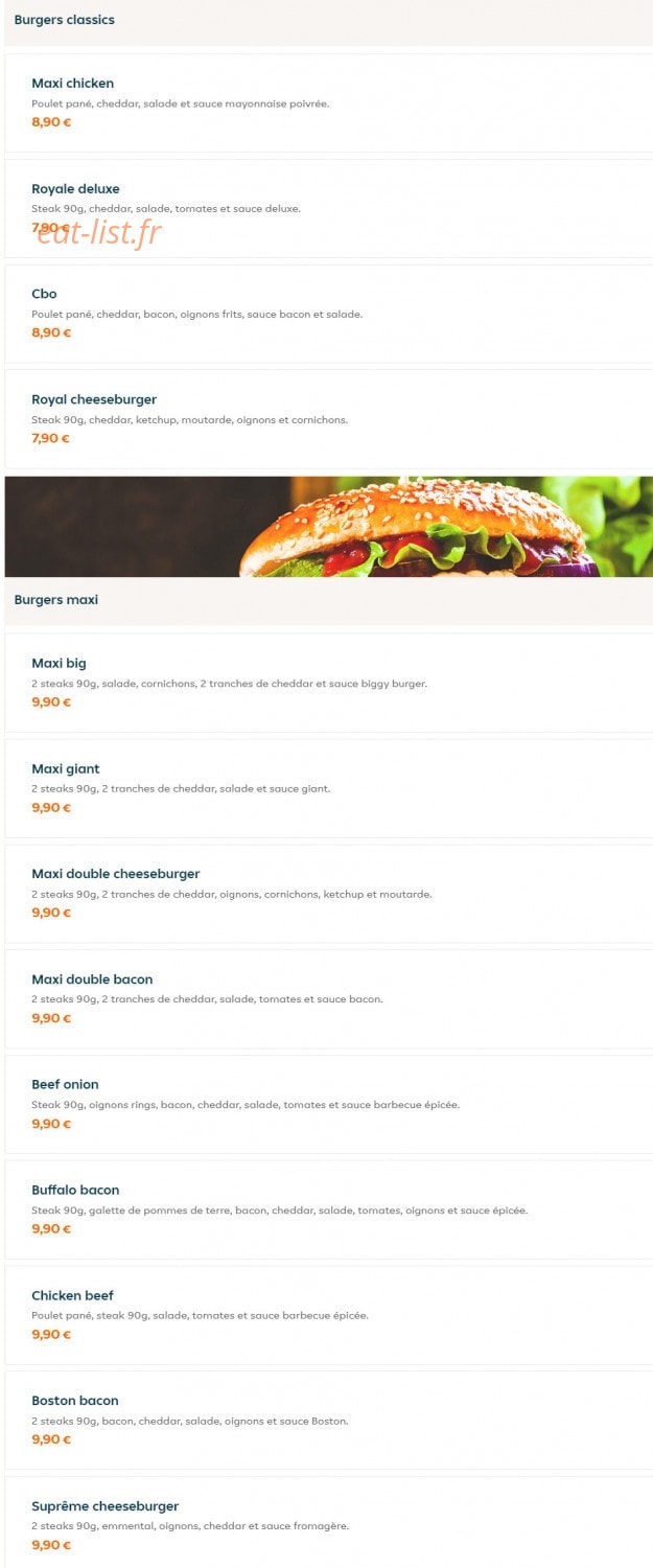 Twins Burger — carte page 4