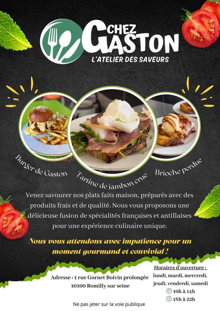 Chez Gaston — carte page 1