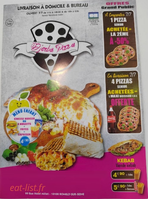 Djerba Pizza — carte page 1