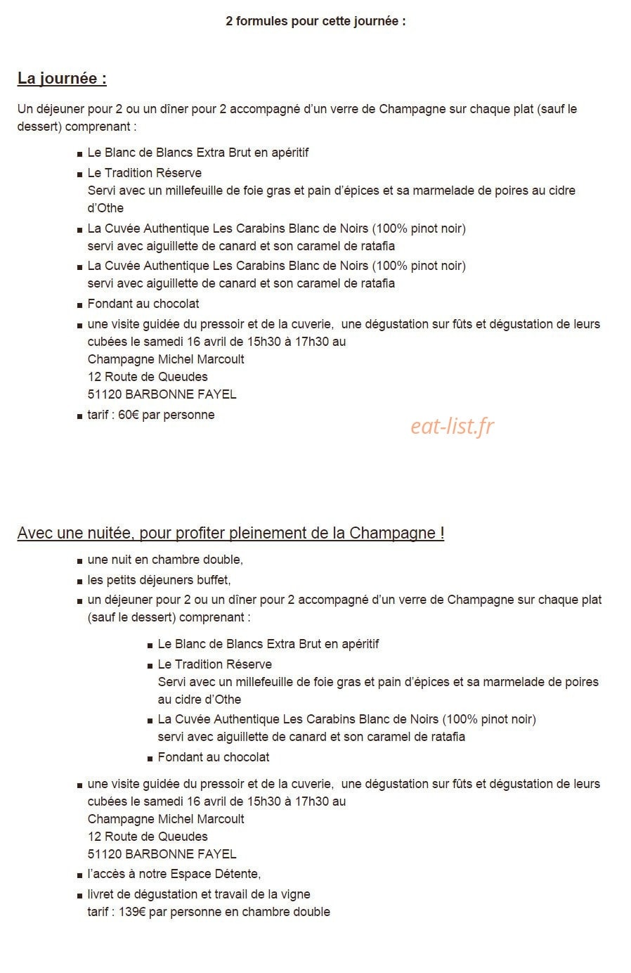 L'Auberge De Nicey — carte page 4