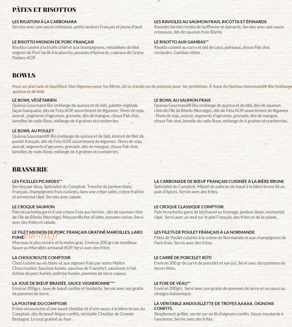 Le Comptoir du Malt — carte page 3