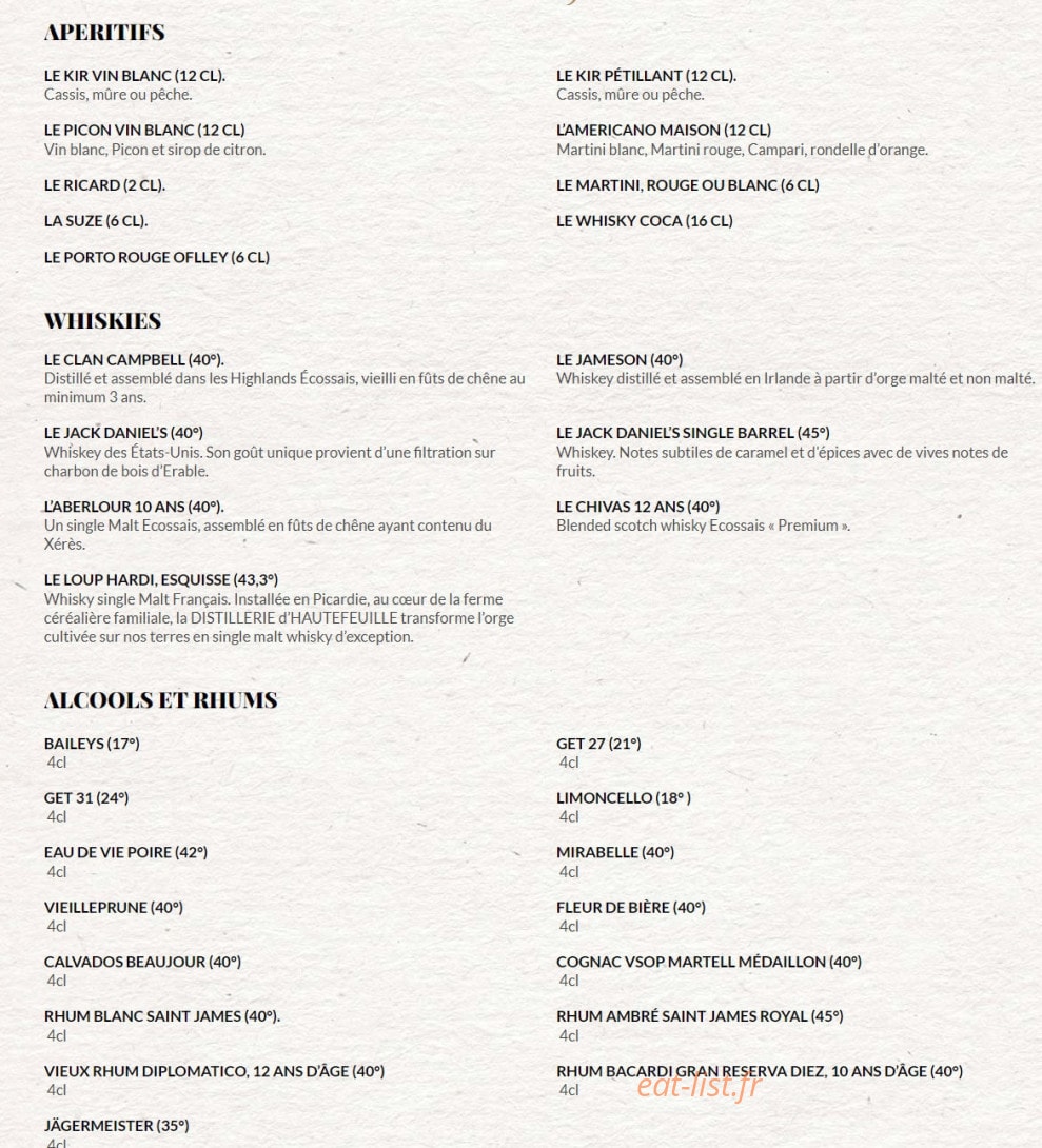 Le Comptoir du Malt — carte page 11