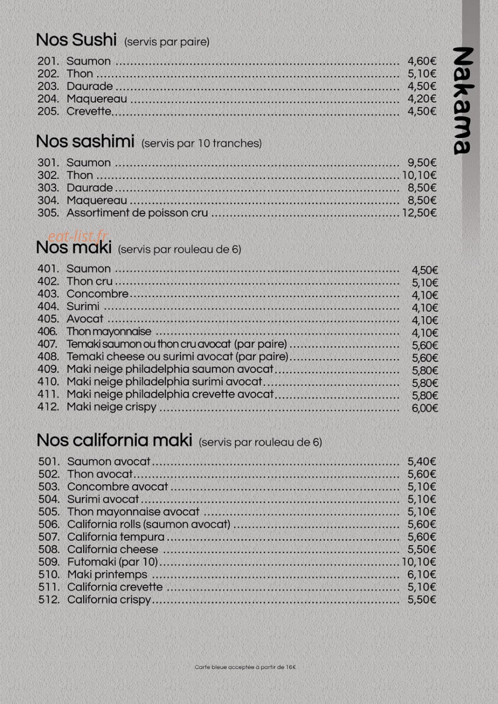 Sushi Nakama — carte page 4