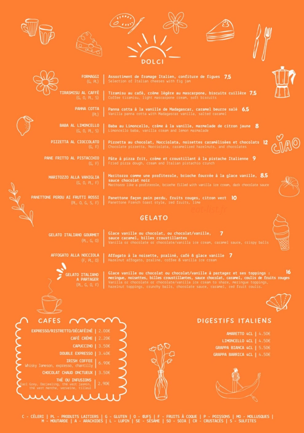 Zita Trattoria — carte page 5