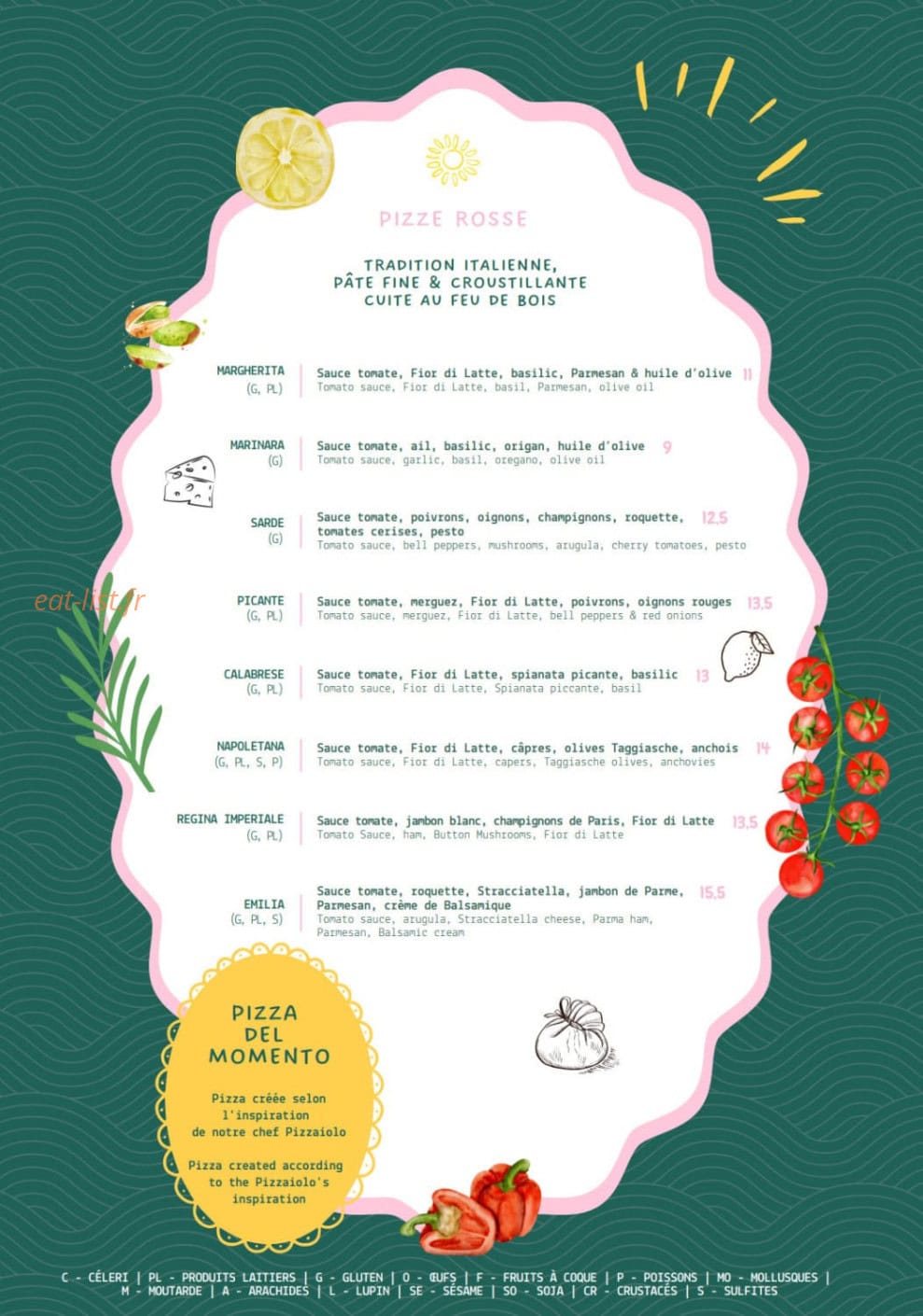 Zita Trattoria — carte page 2