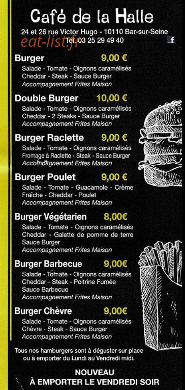 Café De La Halle — carte page 1