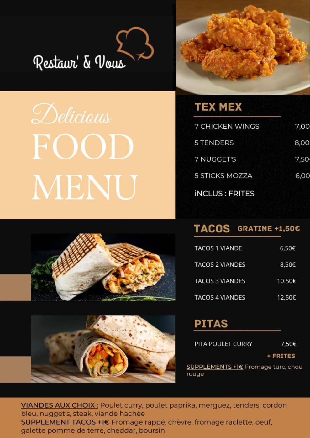 Restaur' & Vous — carte page 2