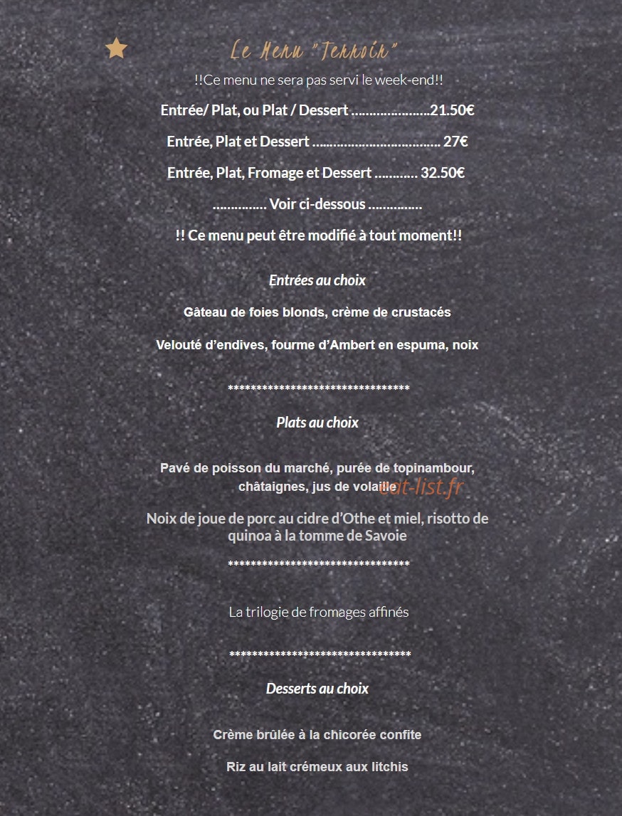 La Gentilhommière — carte page 1