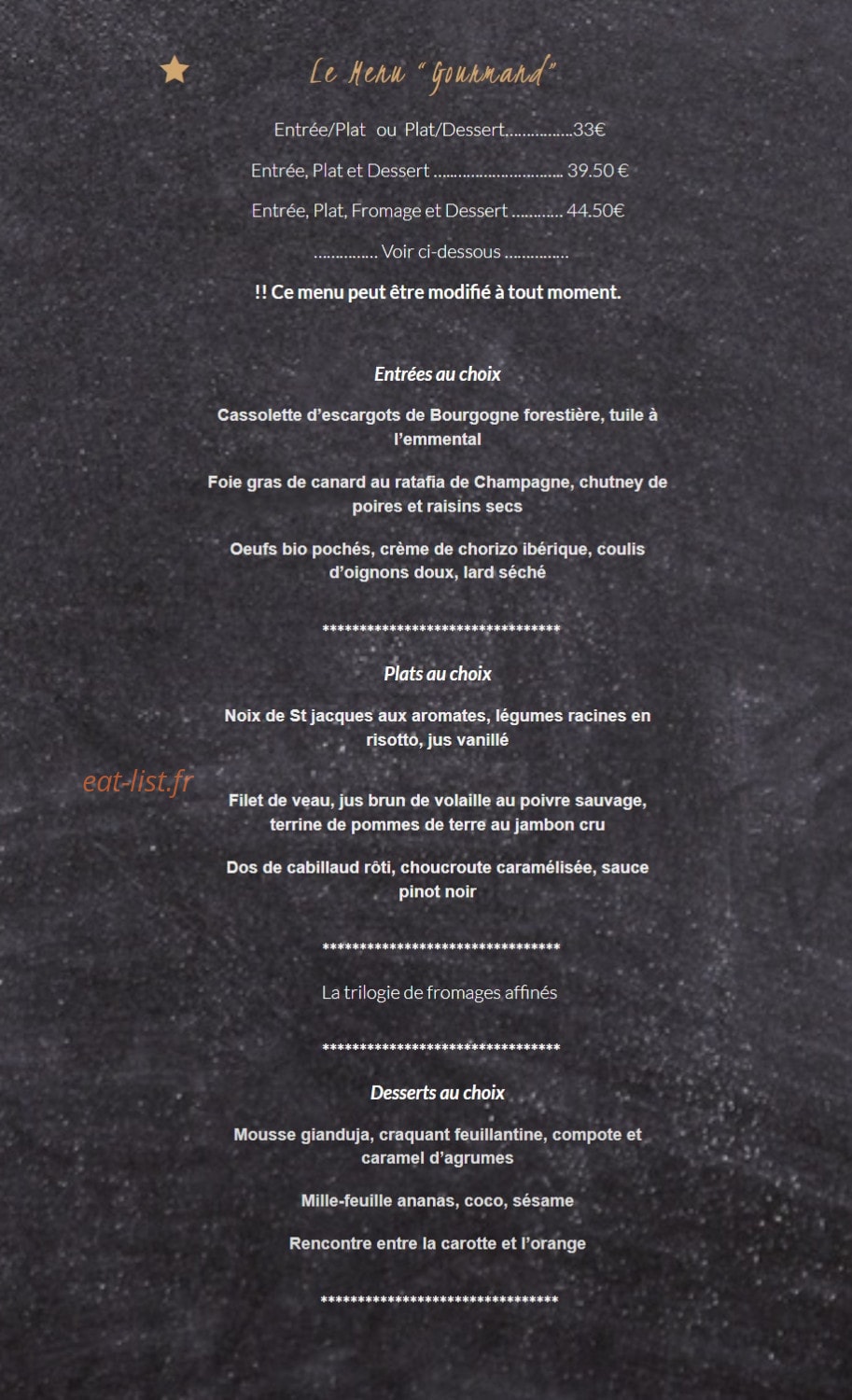 La Gentilhommière — carte page 2