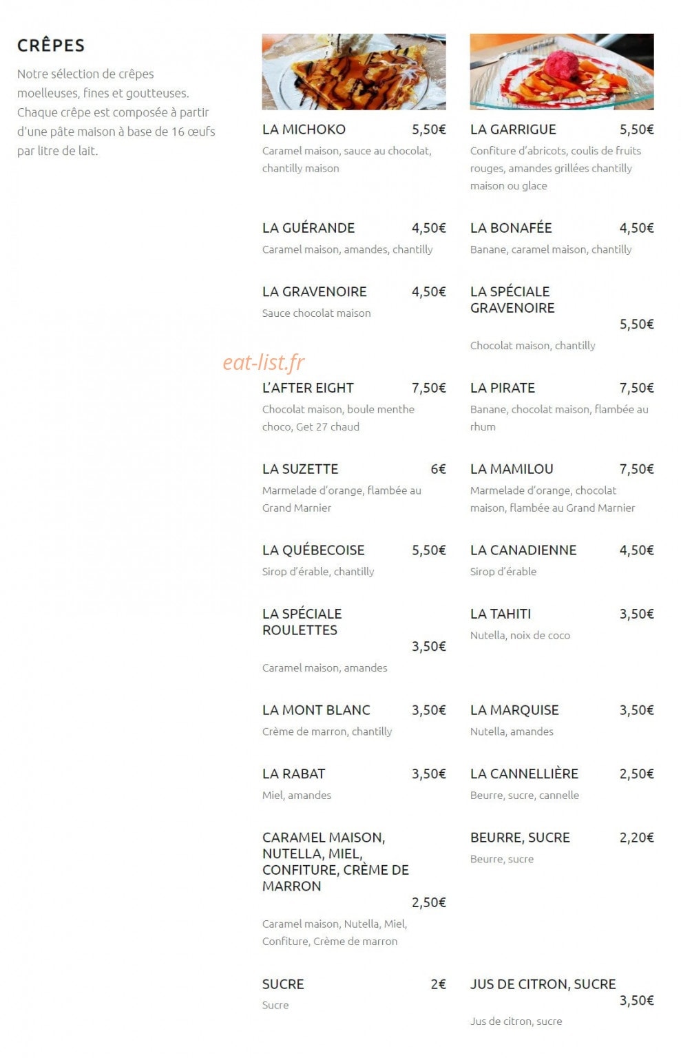 Crêpes à roulettes — carte page 2