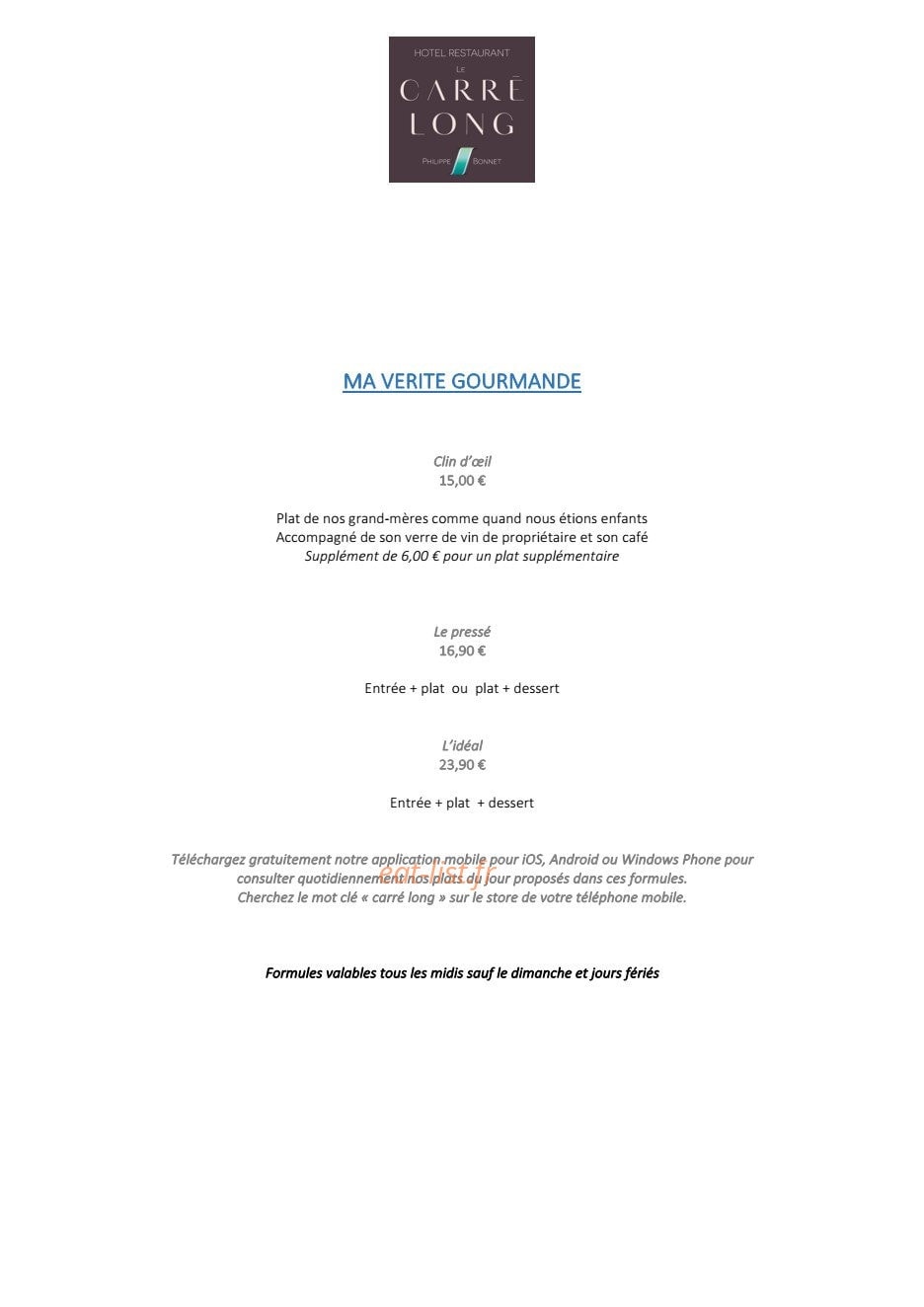 Le Carré Long — carte page 1