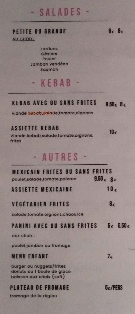 Au Cochon qui s’éveille — carte page 1