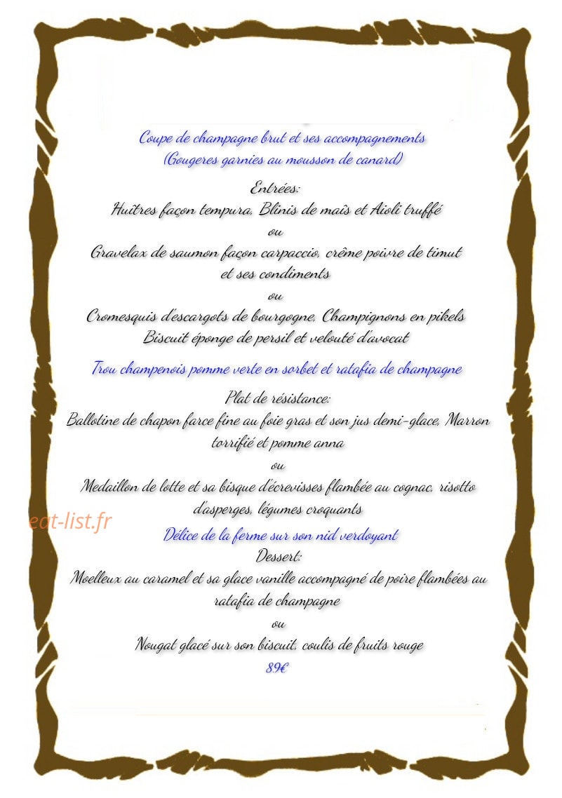 A La Diligence Des Saveurs — carte page 1