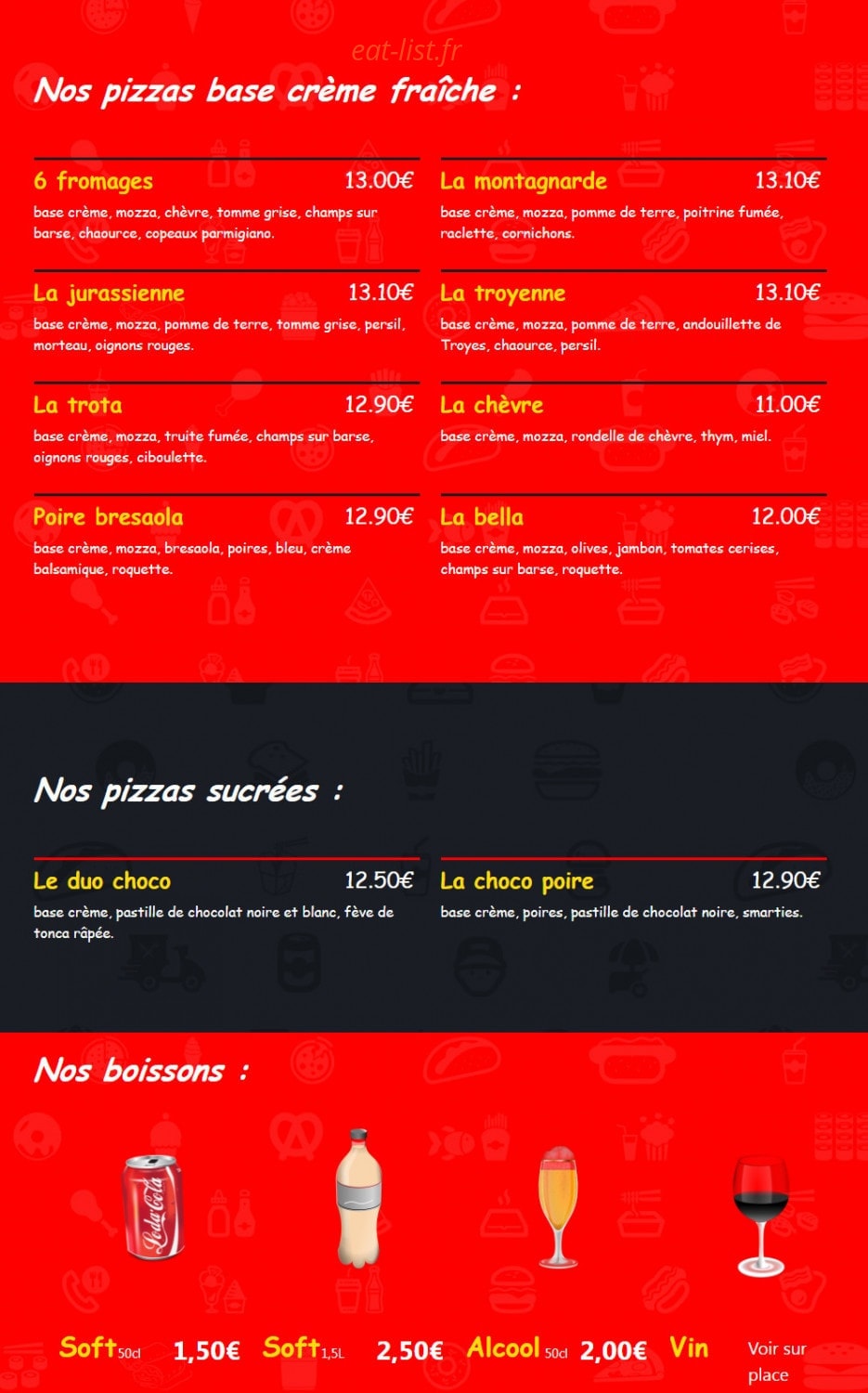 Pizza'Yoloo — carte page 2