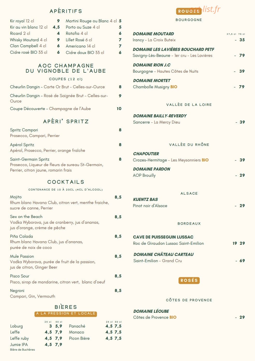 La Petite Table — carte page 11