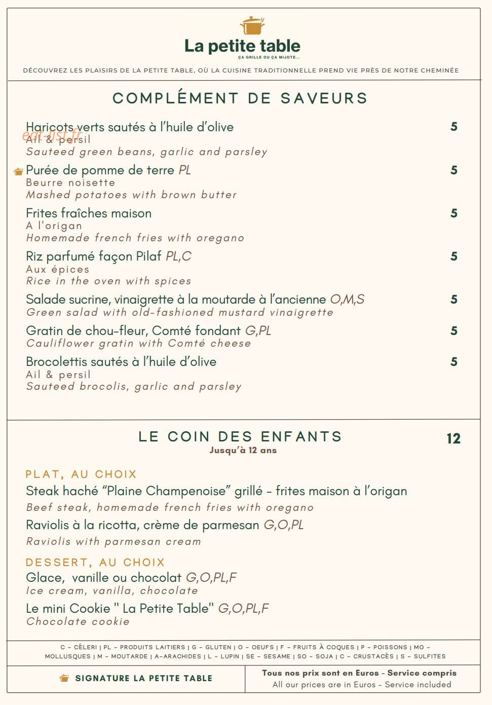 La Petite Table — carte page 4