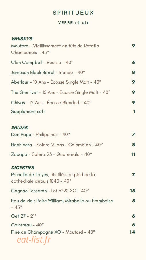 La Petite Table — carte page 10