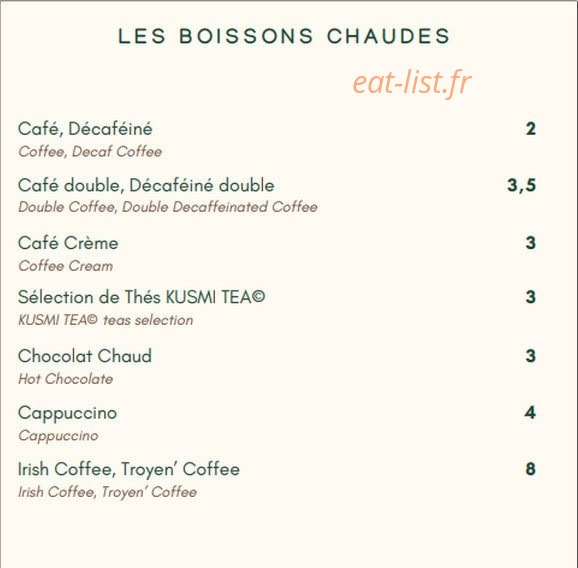 La Petite Table — carte page 8