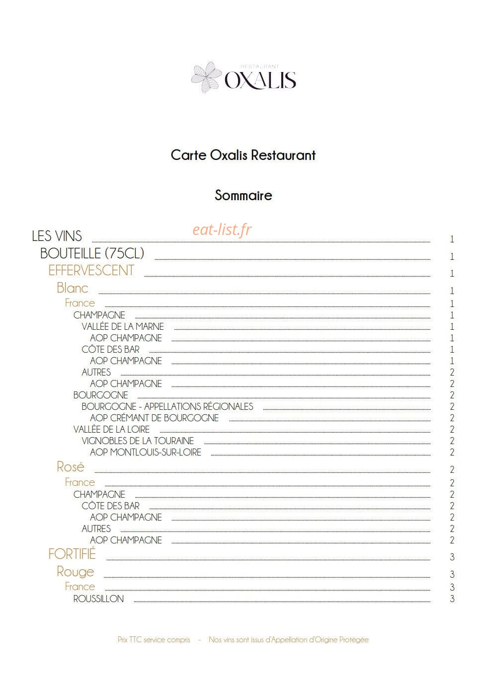 Oxalis — carte page 8