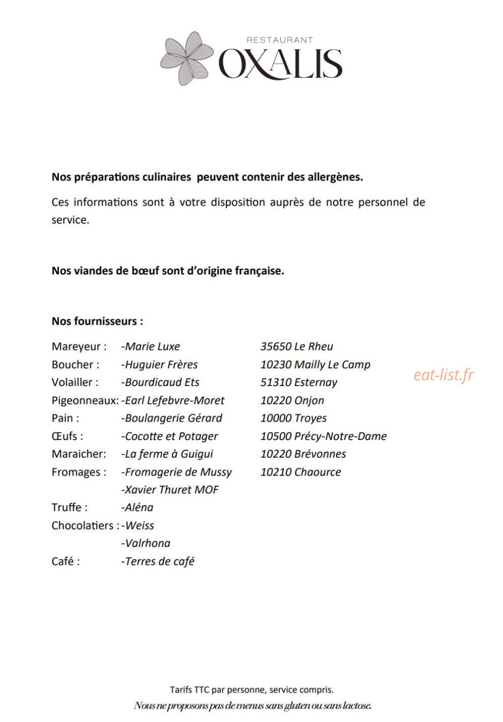 Oxalis — carte page 7