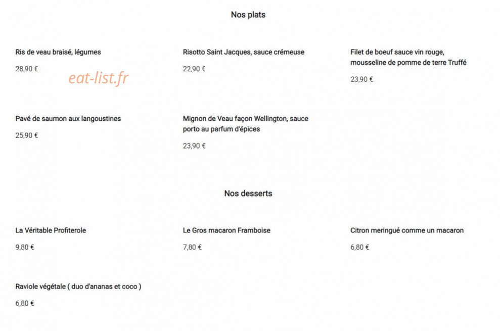 Au Naturel — carte page 2