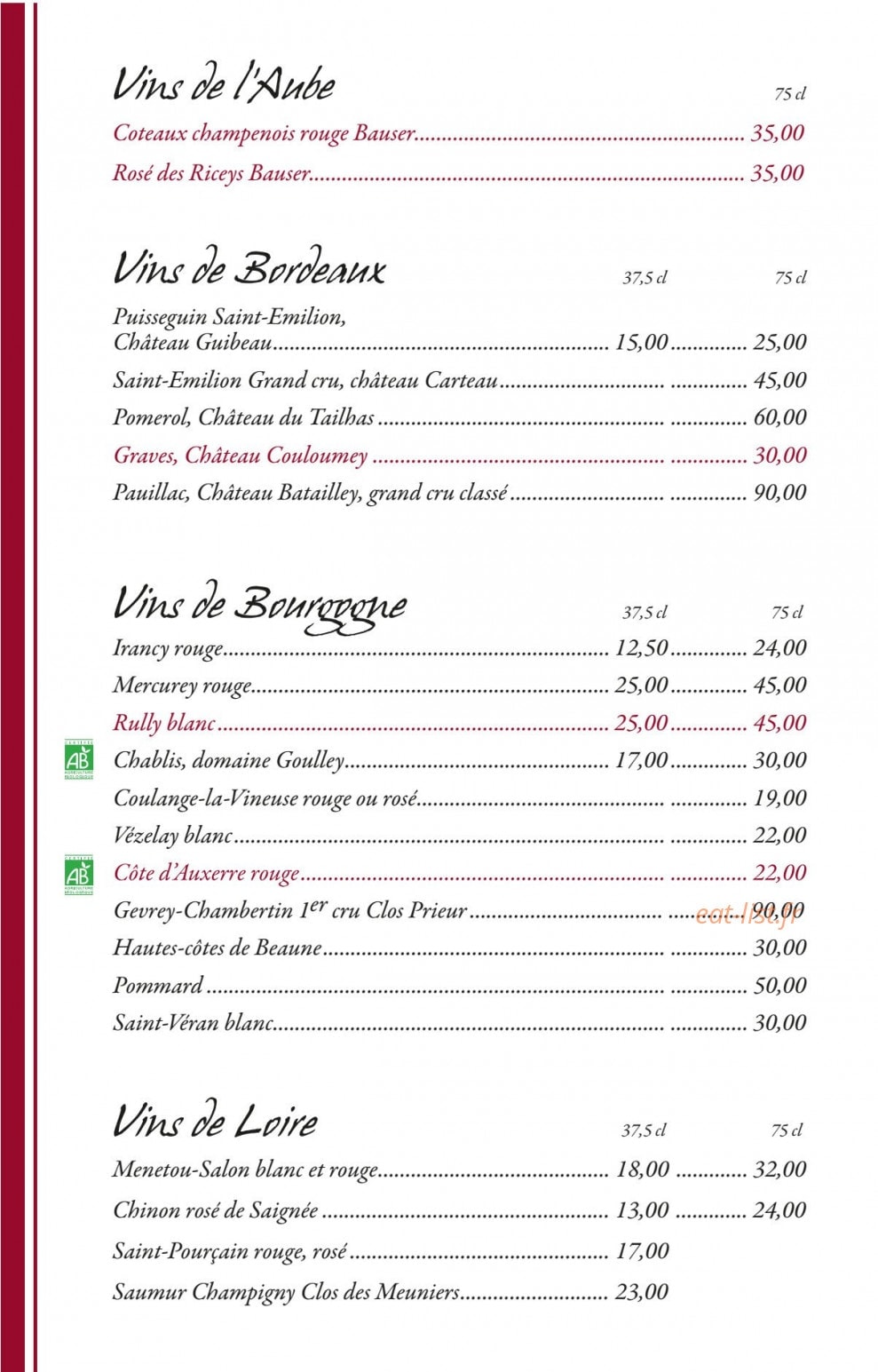 Bistrot Du Pont — carte page 6