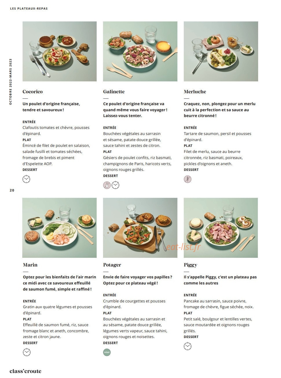 Class'croute — carte page 18
