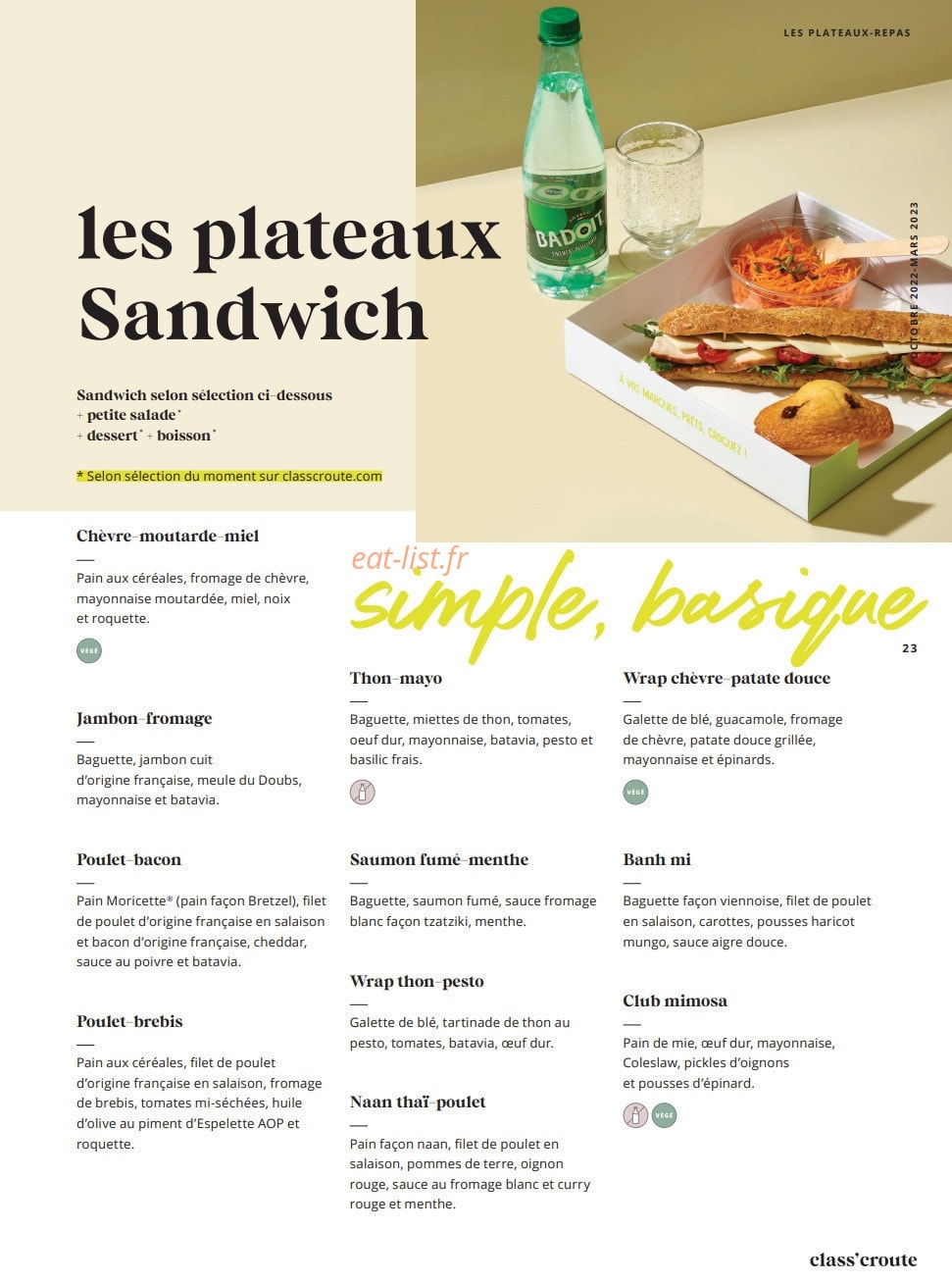 Class'croute — carte page 21