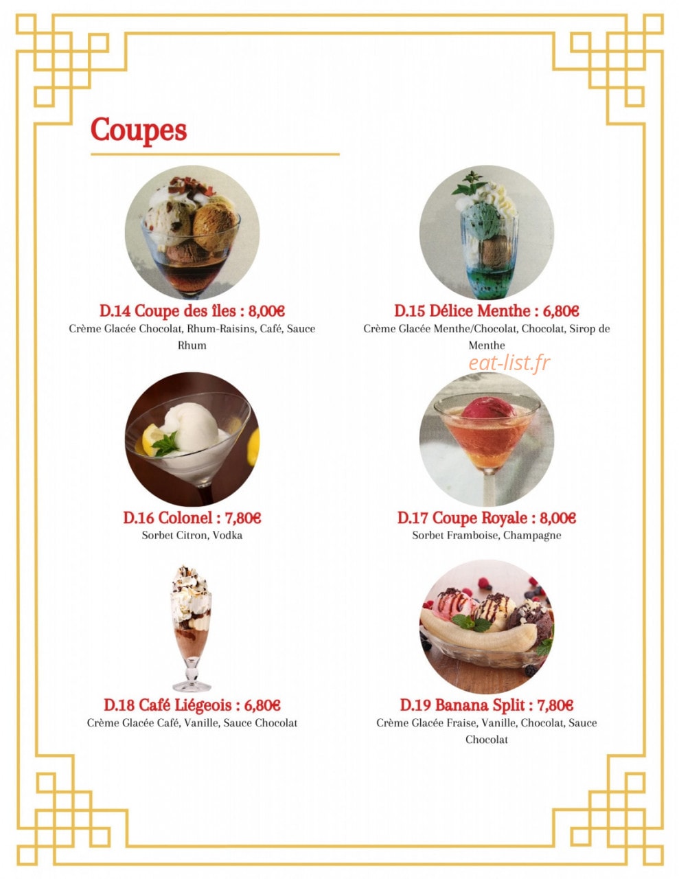 Restaurant Chinois — carte page 8