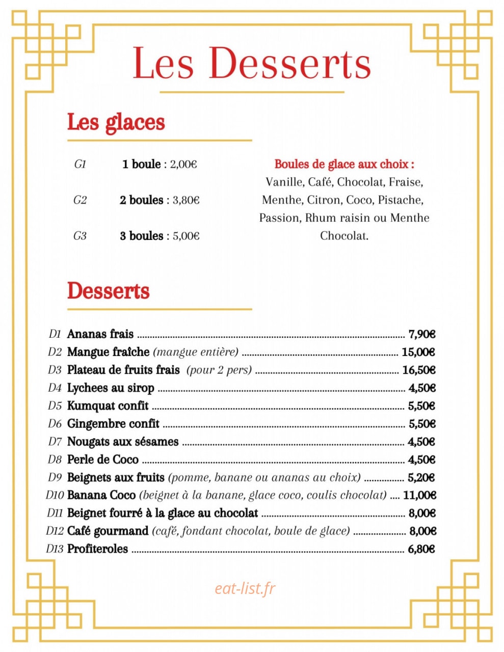Restaurant Chinois — carte page 7