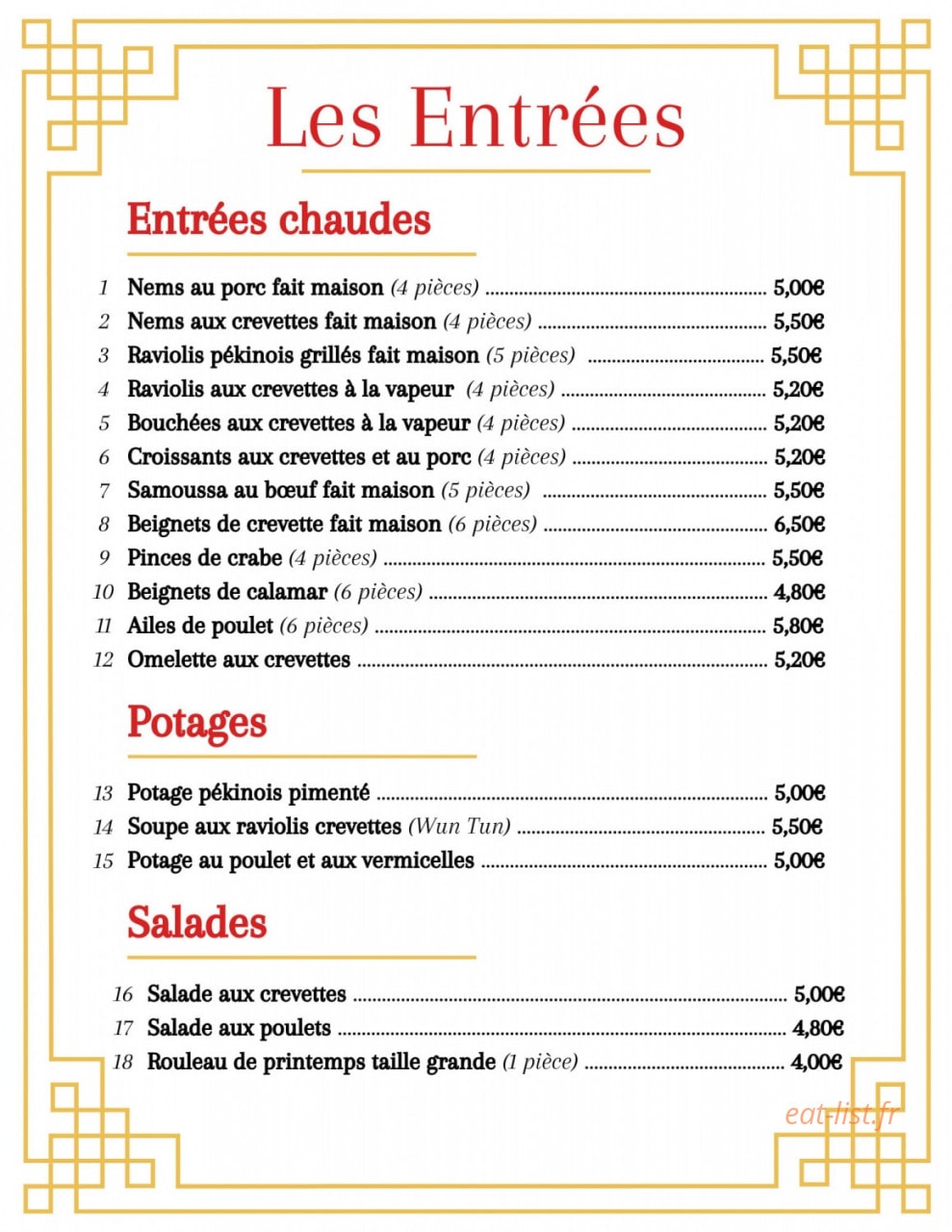 Restaurant Chinois — carte page 4