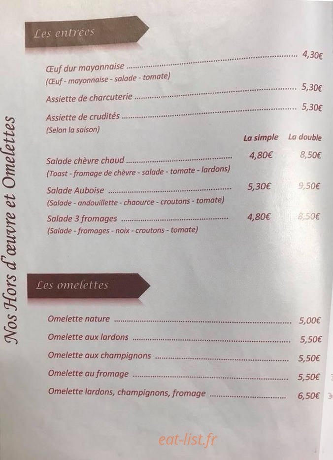 Le Resto d'Evane — carte page 6