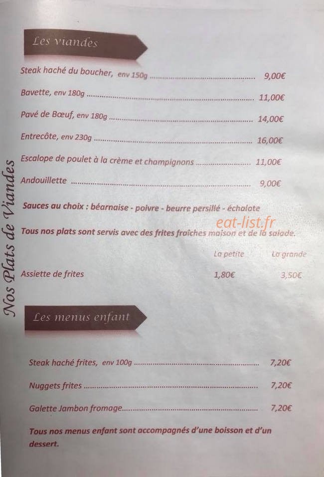 Le Resto d'Evane — carte page 7