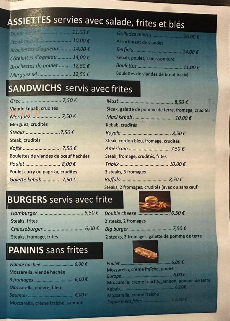 Berfin' Express Kebab — carte page 3